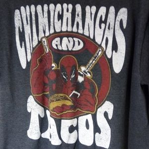 Deadpool Marvel Retro Tacos Graphic Tee Shirt